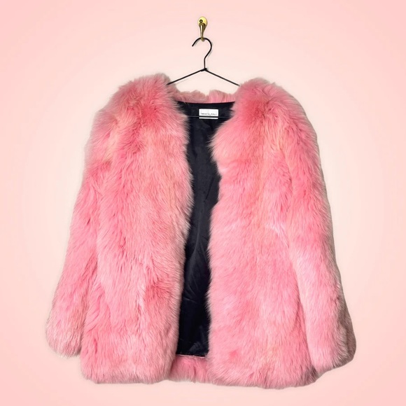 Twenty Fall pink fur coat (Sz S) - Picture 1 of 3